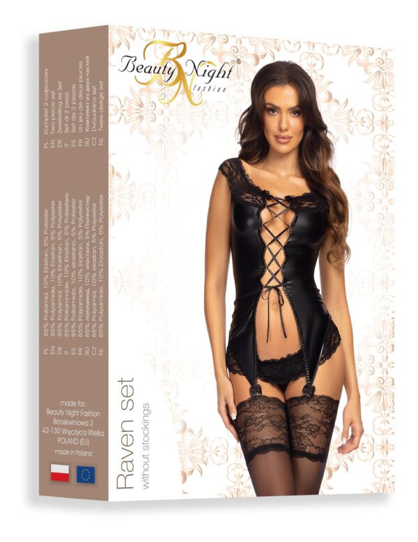 CORPETE E TANGA RAVEN SET PRETO BEAUTY NIGHT FASHION - Image 5