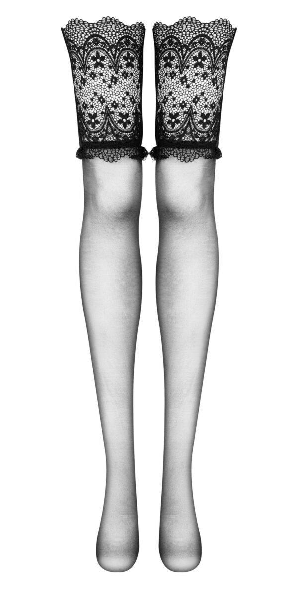 MEIAS DE LIGAS OBSIDIAN PRETAS BEAUTY NIGHT FASHION - Image 5