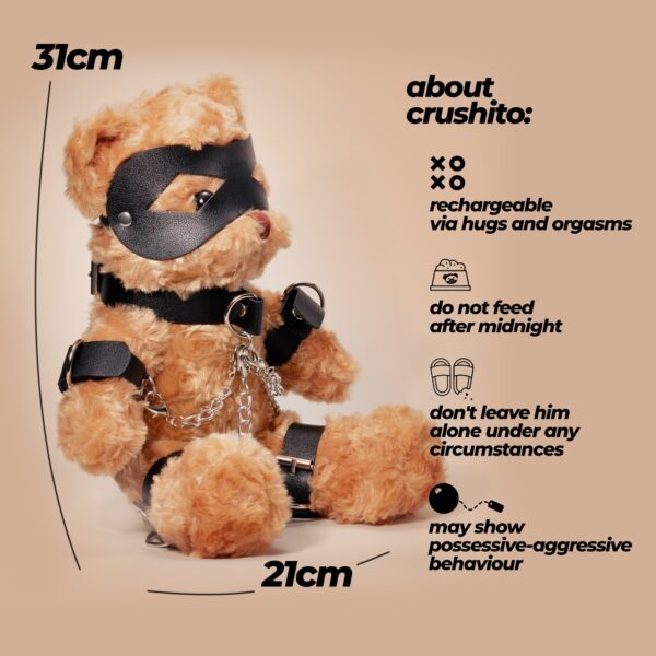 URSO DE PELÚCIA BONDAGE CRUSHITO PRETO 31CM CRUSHIOUS - Image 6