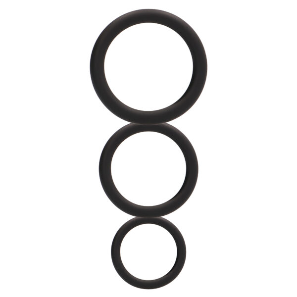 CONJUNTO DE ANÉIS PARA O PÉNIS ROUND COCK RINGS SET PRETOS - Image 2