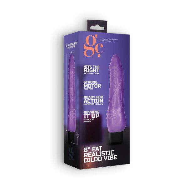 VIBRADOR REALÍSTICO 8" FAT VIBE GC ROXO - Image 3