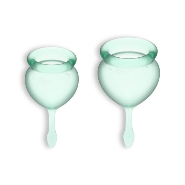 CONJUNTO DE 2 COPOS MENSTRUAIS FEEL GOOD SATISFYER VERDE CLARO - Image 2