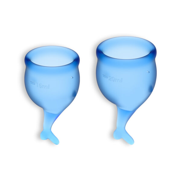 CONJUNTO DE 2 COPOS MENSTRUAIS FEEL SECURE SATISFYER AZUL ESCURO - Image 2