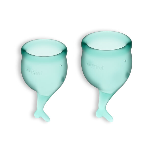 CONJUNTO DE 2 COPOS MENSTRUAIS FEEL SECURE SATISFYER VERDE ESCURO - Image 2