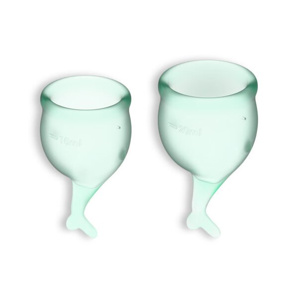 CONJUNTO DE 2 COPOS MENSTRUAIS FEEL SECURE SATISFYER VERDE CLARO - Image 2