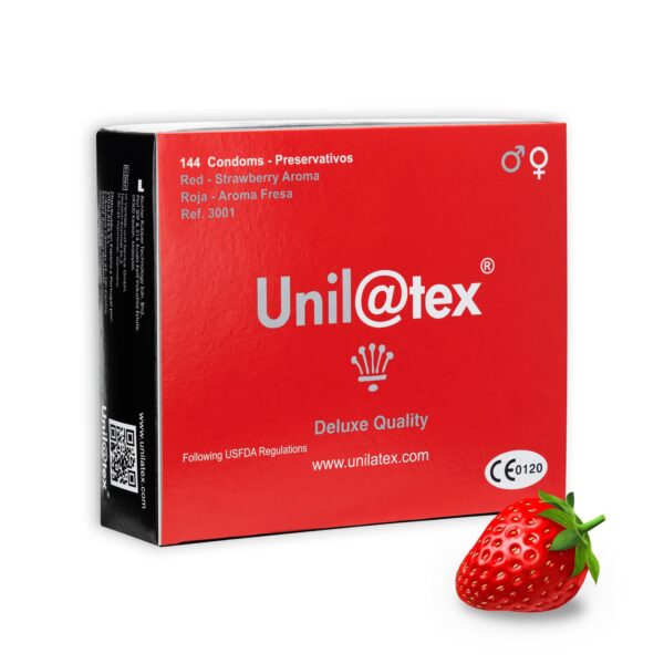 CAIXA COM 144 PRESERVATIVOS VERMELHOS MORANGO - Image 3