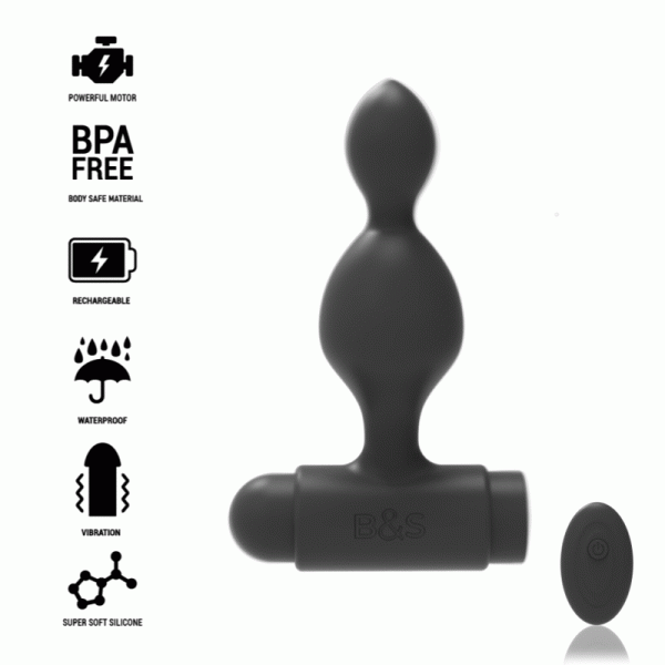 BLACKSILVER™ - CONTROLE REMOTO DE PLUG ANAL DE SILICONE TUCKER PEQUENO