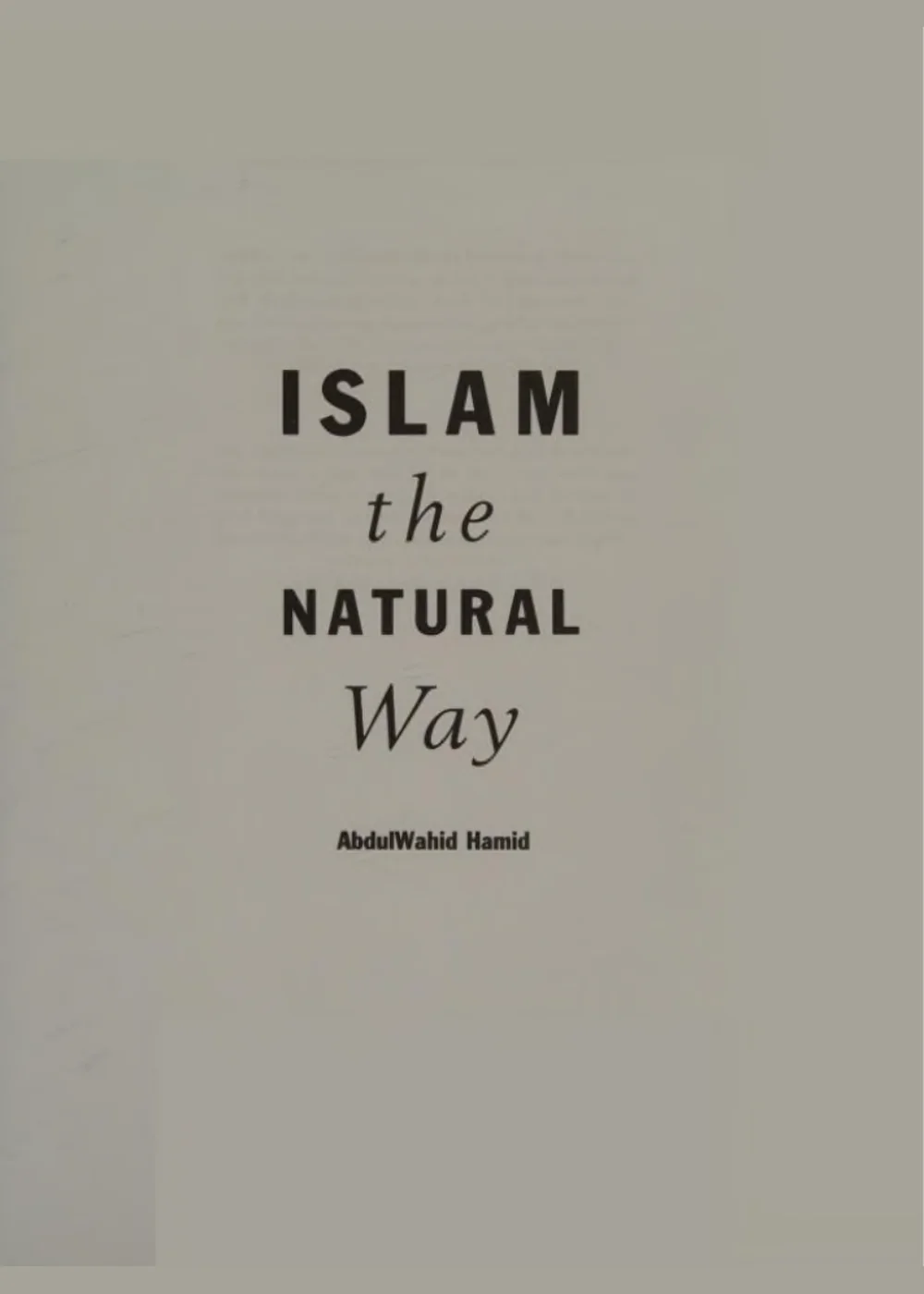 Islam the Natural Way (book)