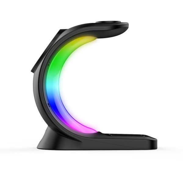 4 In 1 Magnetic Wireless Charger Fast Charging For Smart Phone Atmosphere Light Charging Station For Airpods Pro I-phone Watch - Imagen 6