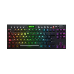 Redragon - HORUS Teclado Mecánico TKL Gaming Inalámbrico RGB - Switch Azul - Español - Negro REACONDICIONADO