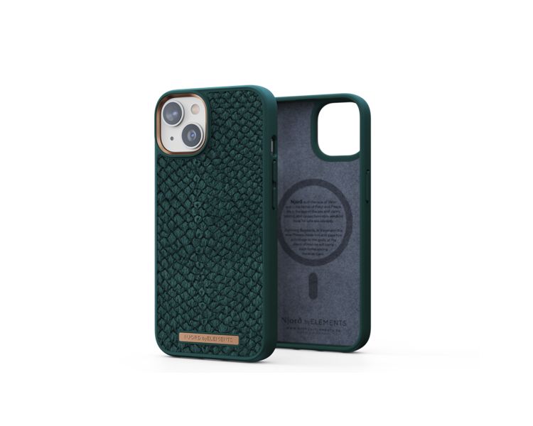 FUNDA MAGSAFE IPHONE 14 PIEL DE SALMON VERDE OSCURO NJORD