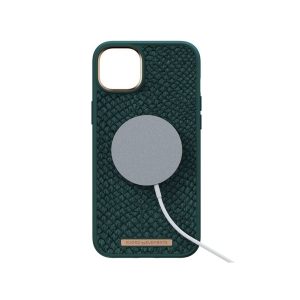 FUNDA MAGSAFE IPHONE 14 PLUS PIEL DE SALMON VERDE OSCURO NJORD