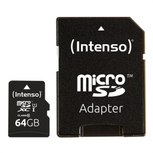 Tarjeta de memoria micro sd intenso 64gb uhs - i cl10 + adaptador sd
