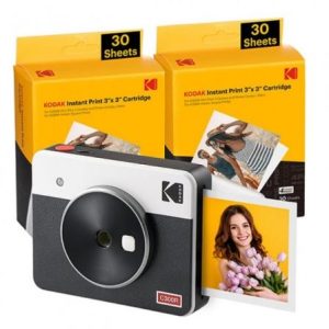 Cámara Digital Instantánea Kodak Mini Shot 3 Retro/ Tamaño Foto 3x3"/ Incluye 2x Papel Fotográfico/ Blanco