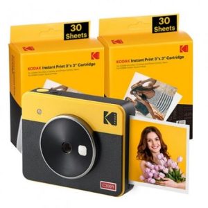 Cámara Digital Instantánea Kodak Mini Shot 3 Retro/ Tamaño Foto 3x3"/ Incluye 2x Papel Fotográfico/ Amarillo