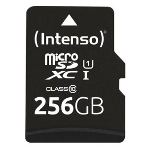 Tarjeta de memoria micro sd intenso 256gb uhs - i cl10 + adaptador sd