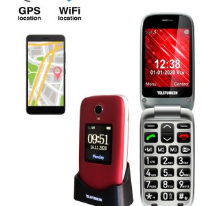 Telefono movil telefunken s560 senior phone - 2g - gps - 2.8pulgadas - rojo