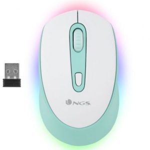 Ratón Inalámbrico por Bluetooth NGS Smog Mint-RB/ Batería recargable/ Hasta 1600 DPI/ Verde Menta