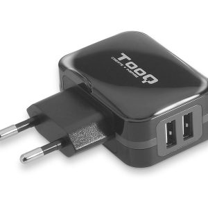 CARGADOR PARED/VIAJE USB 2xUSB (3.4A) NEGRO TOOQ