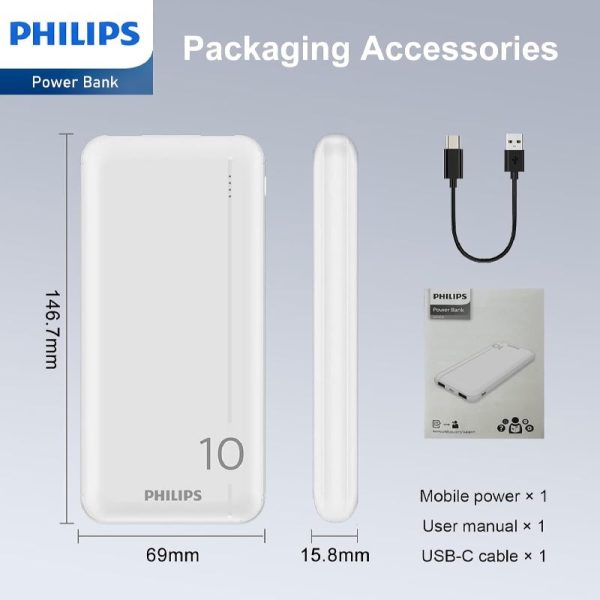 POWERBANK PHILIPS 10000MAH 2XUSB - Image 2