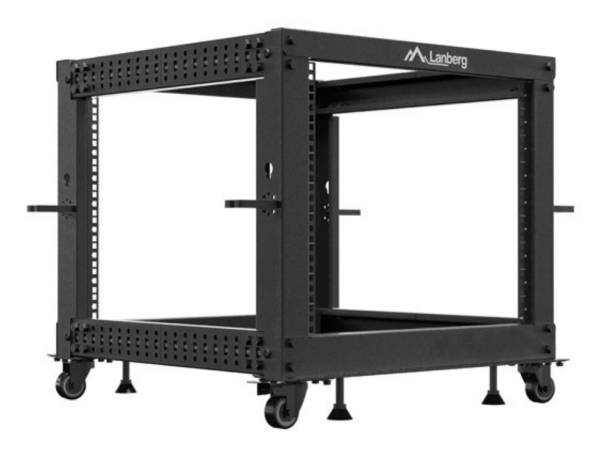 ARMARIO LANBERG ABIERTO RACK 19 9U 600X600 AJUSTABLE HASTA 1100 NEGRO
