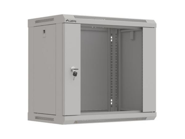 ARMARIO LANBERG MURAL RACK 19 9U 540X350 FLAT PACK GRIS PUERTA CRISTAL