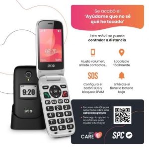 Teléfono Móvil SPC Polaris para Personas Mayores/ Negro