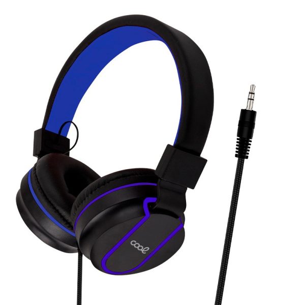 Auriculares Cascos Jack 3,5 mm COOL Toronto Con Micro Negro-Azul - Image 3