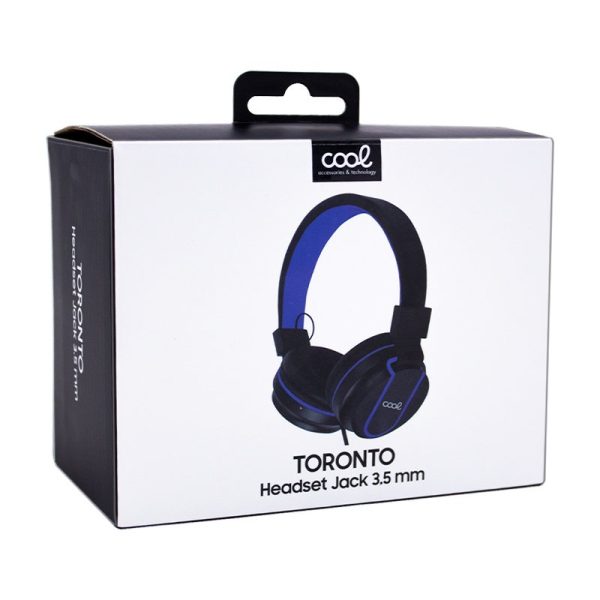 Auriculares Cascos Jack 3,5 mm COOL Toronto Con Micro Negro-Azul - Image 6