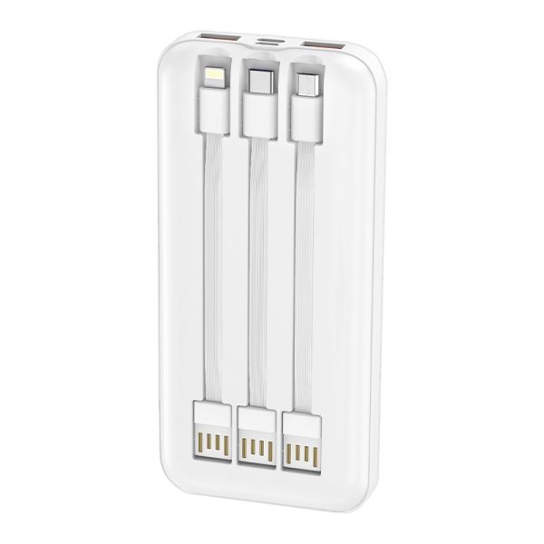 Batería Externa Universal Power Bank 10.000 mAh Carga Rápida 22.5W (3 cables) Blanco - Image 3