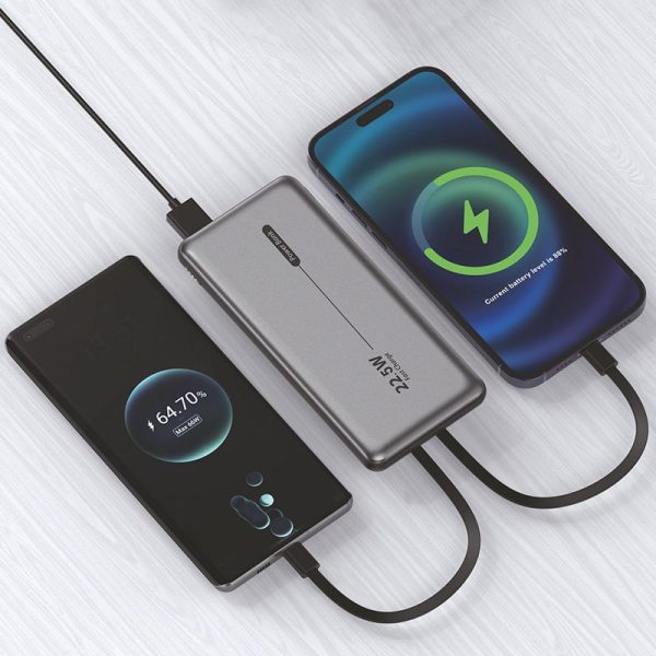 Batería Externa Universal Power Bank 10.000 mAh PD 22.5W (2 cables) Gris - Image 5