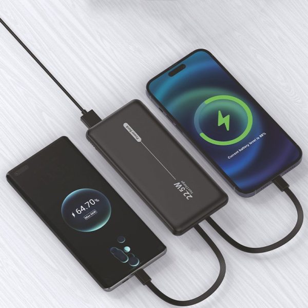 Batería Externa Universal Power Bank 10.000 mAh PD 22.5W (2 cables) Negro - Image 5