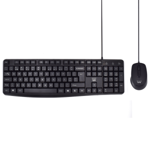 SET DE TECLADO  Y RATON EWENT CON ESCRITURA SILENCIOSA, DISEÑO PT.