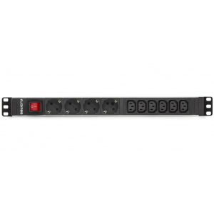 Regleta salicru para rack 19pulgadas sps pdu 4 tomas schuko 6 tomas iec interruptor