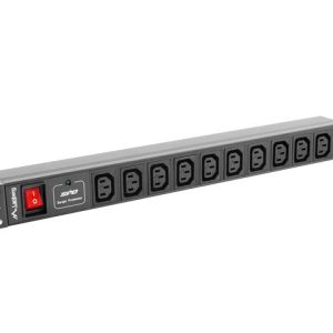 Regleta lanberg 1u 10a rack 19 10x socket negro 2m