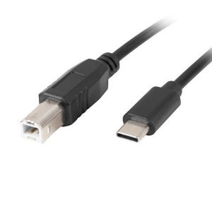 Cable usb lanberg usb tipo c m a usb tipo b m 2.0 ferrita 3m negro