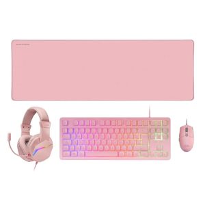 Teclado + raton 4 en 1 mars gaming mcp - rgb3p rosa