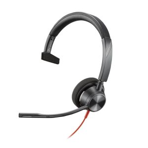 Auriculares poly monoaurales blackwire 3310 con certificación microsoft teams usb - c + adaptador usb - c - a