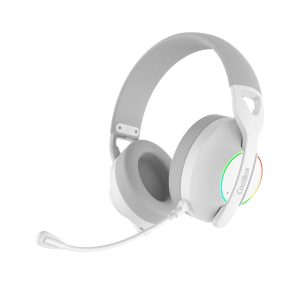 Auriculares con microfono coolbox wb01 inalambricos gaming bluetooth blanco