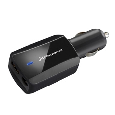 Cargador adaptador universal 90w phoenix phlaptopcarcharger para coche - vehiculo -  mechero para portatil - netbooks -  puerto usb 5v incluye 12 tips