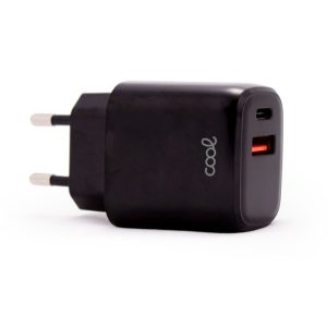 COOL CARGADOR RED  FAST CHARGER (PD) DUAL TIPO-C / USB  (20W) NEGRO