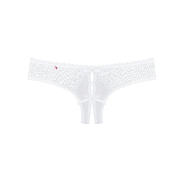 OBSESSIVE - ALABASTRA THONG CRPTCHLESS WHITE  L/XL - Image 3