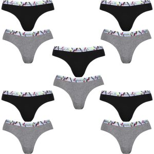 PACK 10 BRAGUITAS PARA MUJER REEBOK EN COLOR GRIS/NEGRO