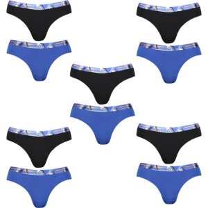 PACK 10 BRAGUITAS PARA MUJER REEBOK EN COLOR AZUL COBALTO/NEGRO