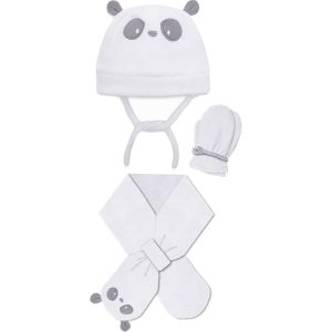 CONJUNTO DE GUANTES, GORRO Y BUFANDA PARA BEBÉS DE 9 A 18 MESES COLOR GRIS