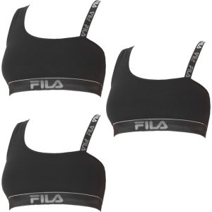 L 3X SUJETADOR DEPORTIVO DE ALGODÓN FILA COLOR NEGRO