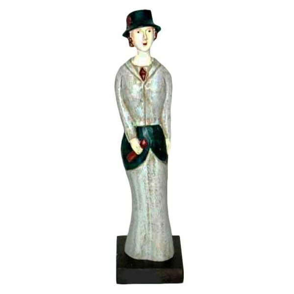 Figura Señora 1900 madera 35cm