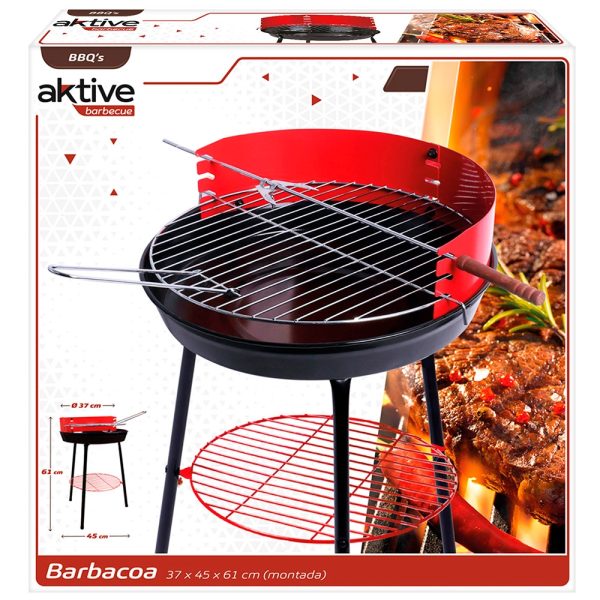 Barbacoa metal con pie 61x45x37 cm - Imagen 2