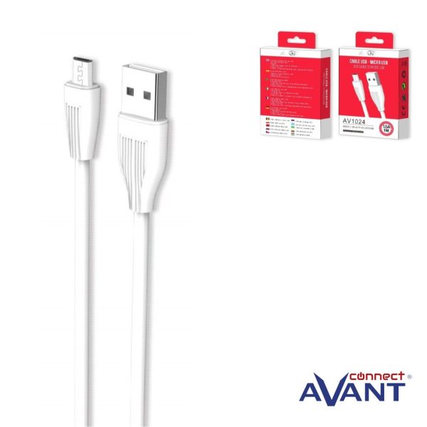 CABLE MICRO USB A USB AM 1.2 MTRS.2.0V. AVANT BLANCO