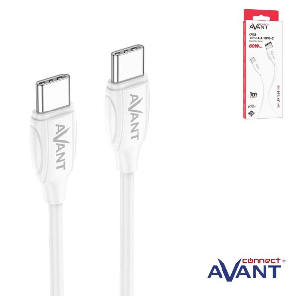 CABLE AVANT CONNECT USB TIPO C A TIPO C PD 60W - CARGA RAPIDA 3A